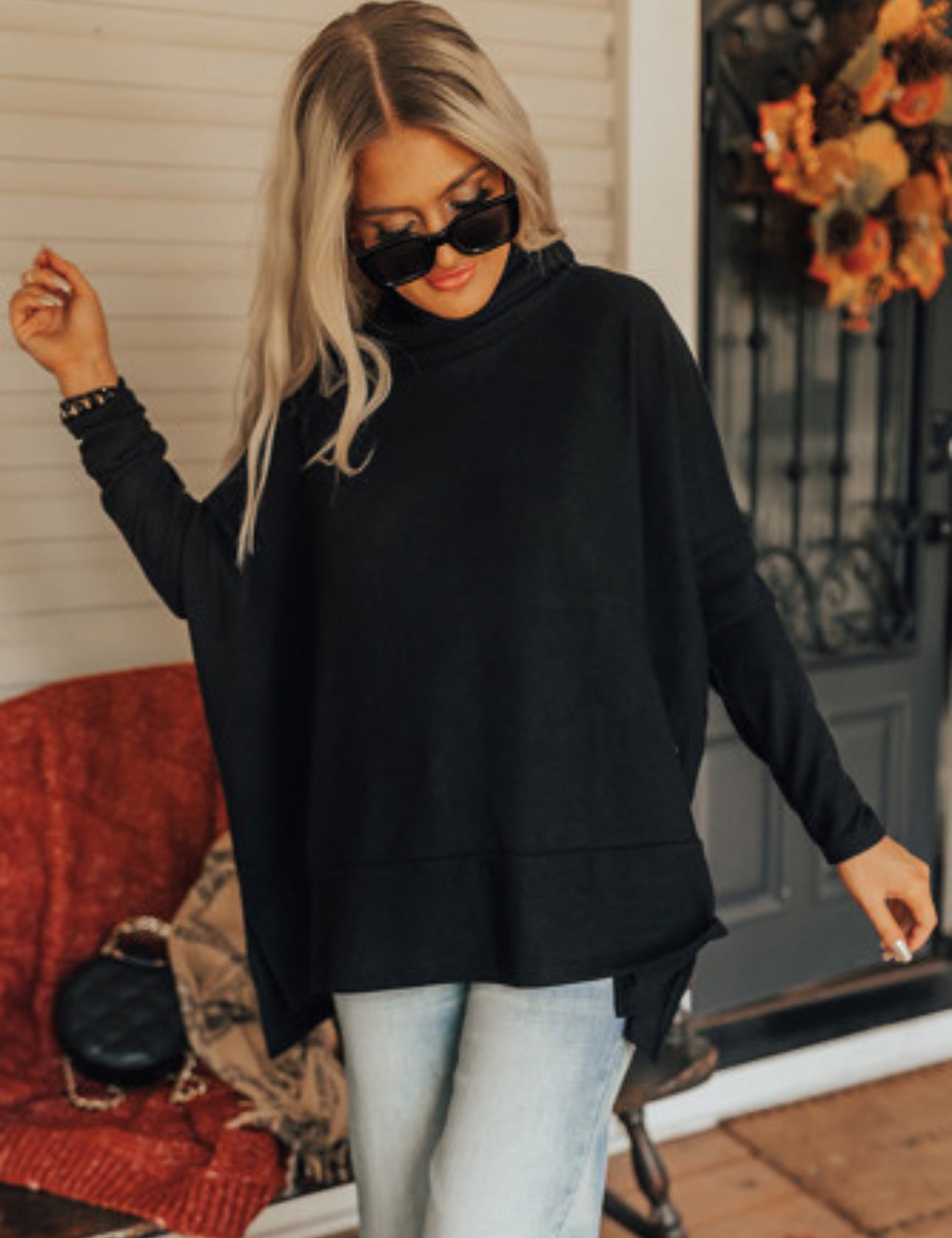 Black hi/lo tunic