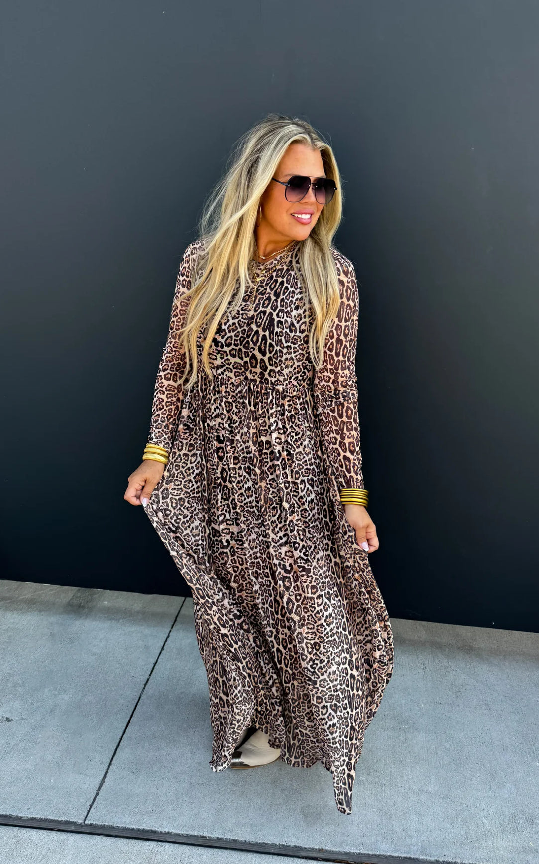 Pre-order Blakeley Sheer Cheetah Dress