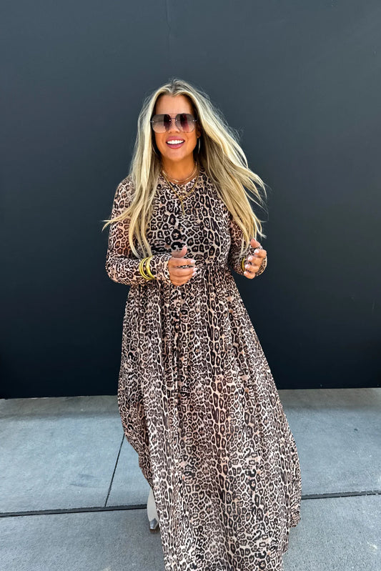 Pre-order Blakeley Sheer Cheetah Dress